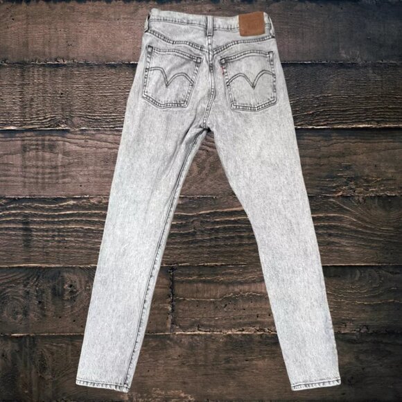 LEVI'S 501 S Men's Jeans Grey Skinny Straight Leg‎ Button Fly Vintage Wash 25X29 - Picture 9 of 15